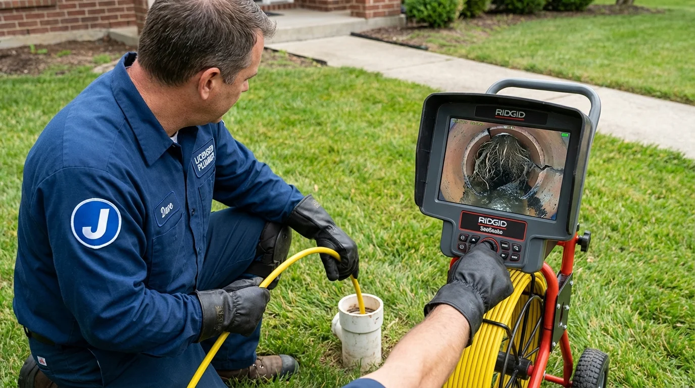 Sewer camera inspection being performed by Johns Plumbing LLC in Pardeeville