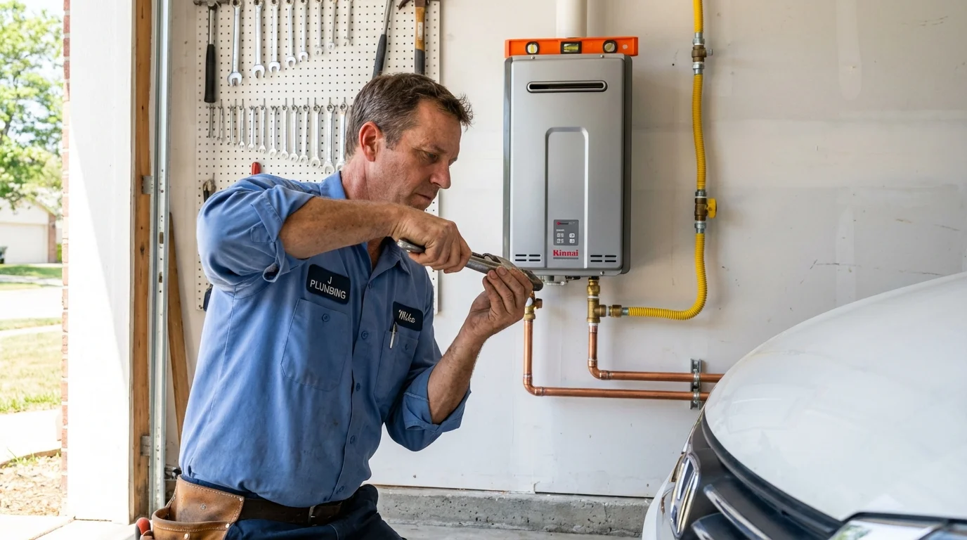 Tankless water heater installation by a Johns Plumbing LLC plumber in Pardeeville